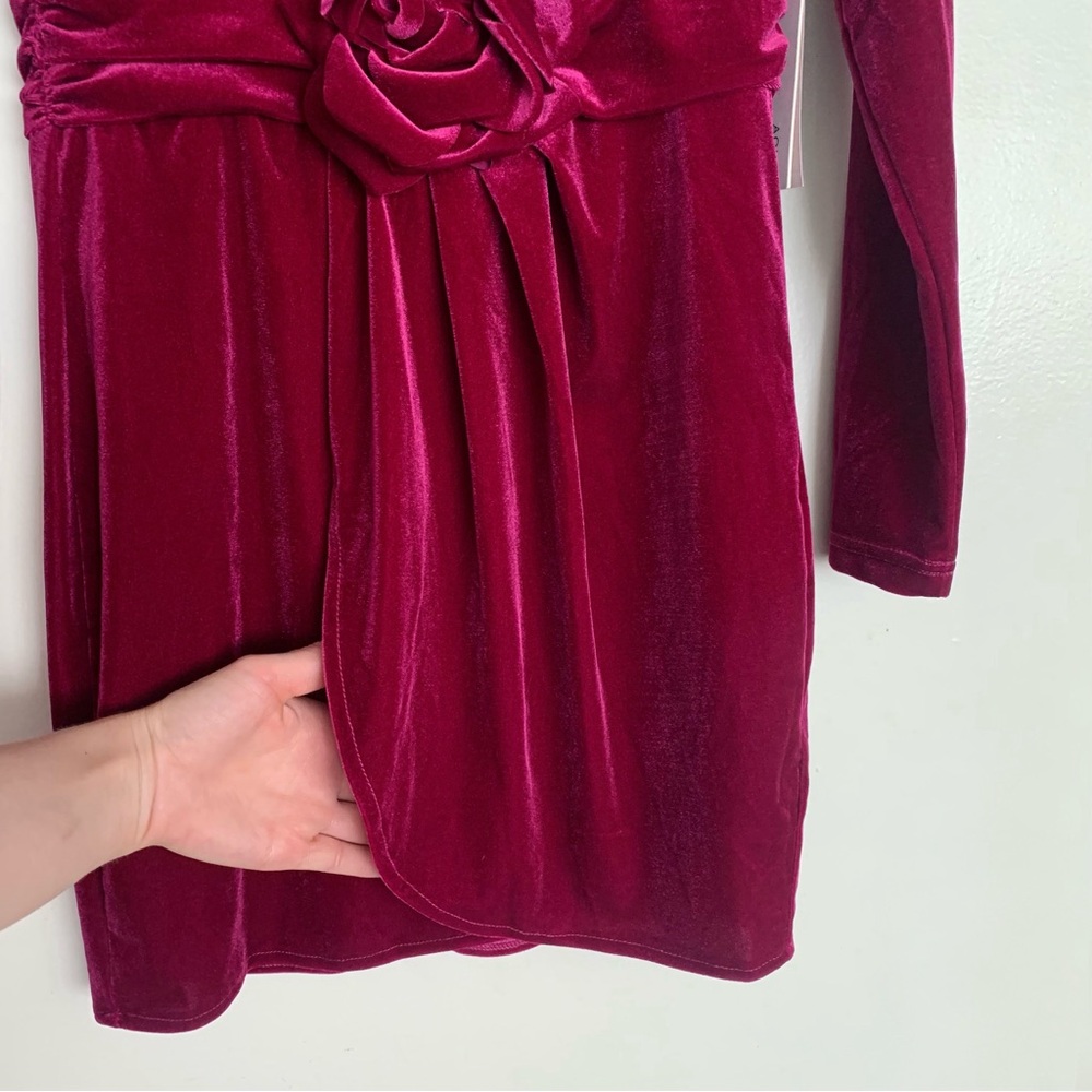 Aqua Velvet Rosette Bodycon Dress - Picture 10 of 13